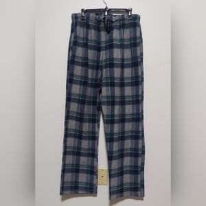 Men's Plaid Fleece Pajama Pants in Blue, Green, Gray Size XL